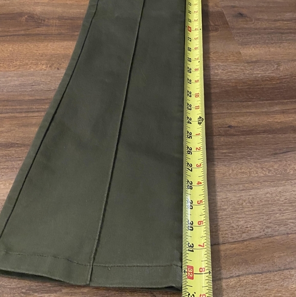 Zara Khaki Denim Jeans Women's Size 6 - Flared Bootcut - Piping Detail on Front - Picture 11 of 12